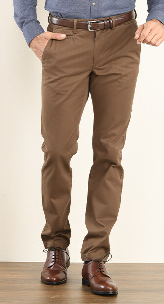 Pantalon chino homme Chocolat - NIGEL II