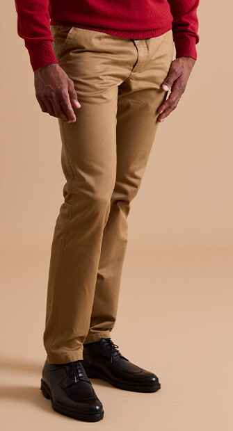 Pantalon chino homme Camel Foncé - NIGEL II