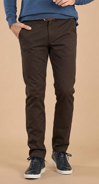 Pantalon chino homme Brun Foncé - NIGEL II