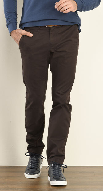 Pantalon chino homme Brun Foncé - NIGEL II