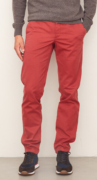 Pantalon chino homme Rouge Sombre - NIGEL II