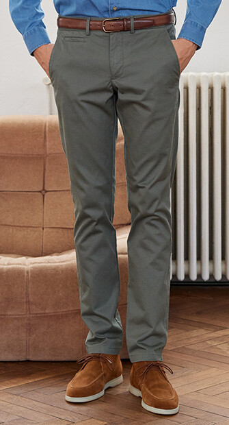 Pantalon chino homme Vert Sauge - NIGEL II