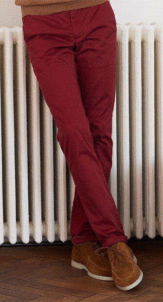 Pantalon chino homme Rouge Foncé - NIGEL II