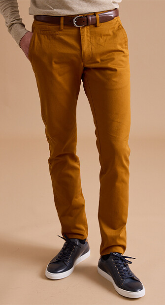 Pantalon chino homme Ocre Foncé - NIGEL II