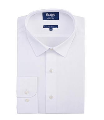 Chemise slim blanche coton popeline - LOUIS CLASSIC SLIM