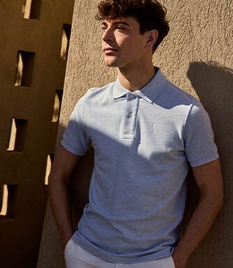 Polo homme - Bleu Ciel Chiné - ANDY II