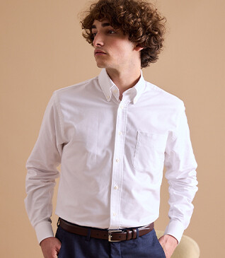 Chemise blanche coton - Col américain - TOMMY