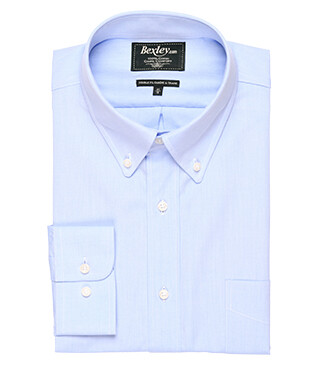 Chemise bleu ciel coton - Col américain - TOMMY