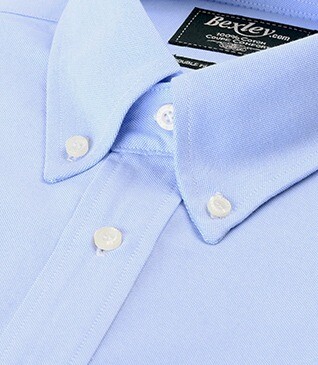 Chemise bleu ciel coton - Col américain - TOMMY