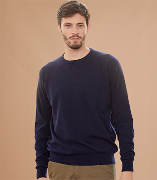 Pull homme laine col rond Navy - CONAN