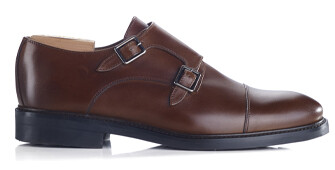 Chaussures homme double boucle Châtaigne Patiné - LINDSEY GOMME CITY