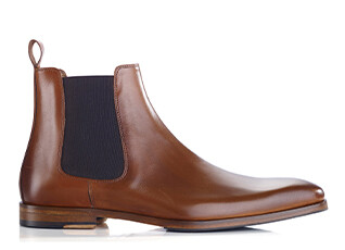 Chelsea boots cuir homme Cognac patiné - BERGAME PATIN