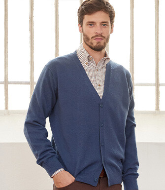 Gilet homme laine Bleu Pétrole - OWEN II