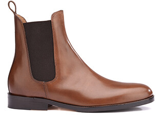 Chelsea boots cuir homme Châtaigne - FLAGER PATIN