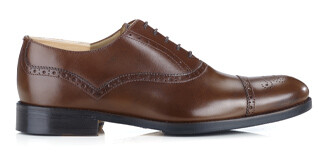Richelieu homme Châtaigne Patiné semelle cuir avec patin - HILCOTT PATIN