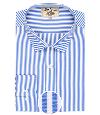 Chemise coton rayée bleu et blanc - MAXIMILIEN