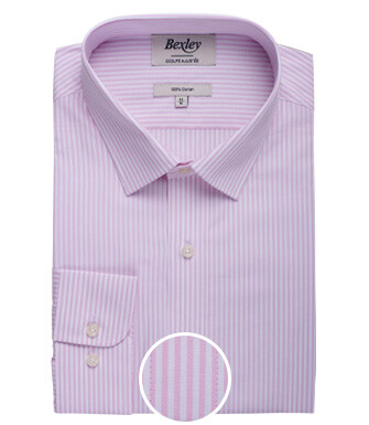 Chemise popeline rayée rose et blanc - MAXIMILIEN