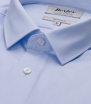 Chemise coton bleu pâle - Col français - PATERNE CLASSIC