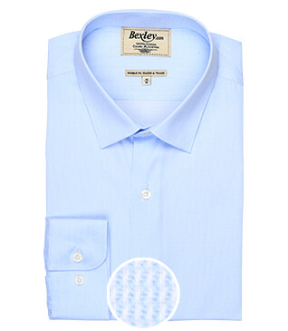 Chemise coton bleu pâle - Col français - PATERNE CLASSIC