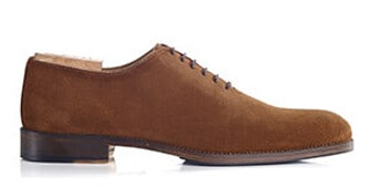 Richelieu homme Velours Cognac semelle cuir avec patin - PETER PATIN