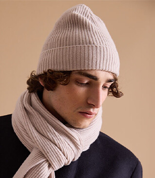 Bonnet laine homme Beige Clair - BENNETH