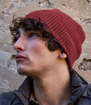 Bonnet laine homme Rouge Chiné - BENNETH