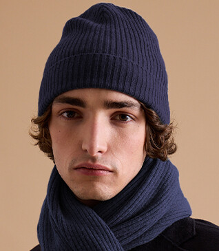 Bonnet laine homme Bleu marine - BENNETH