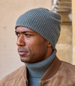 Bonnet laine homme Vert Chiné - BENNETH