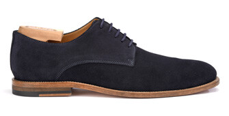 Derbies homme Velours Marine semelle cuir - HILPERTON