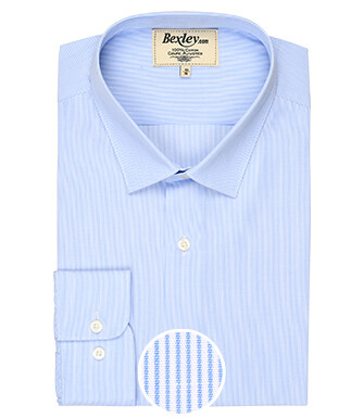 Chemise blanche à rayures bleues - ANSELME