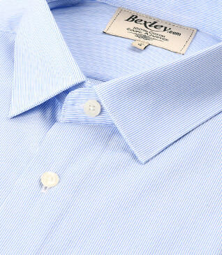 Chemise blanche à rayures bleues - ANSELME