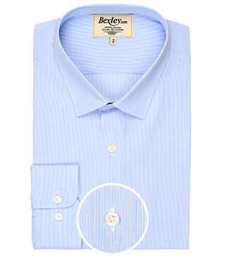 Chemise blanche à rayures bleues - ANSELME