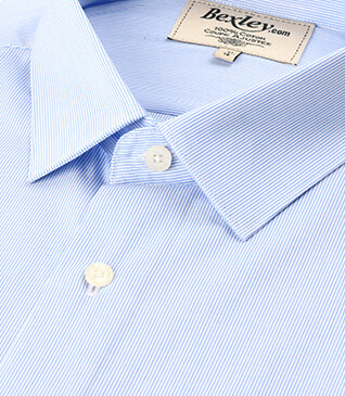 Chemise blanche à rayures bleues - ANSELME