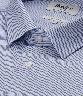Chemise Bleue à rayures blanches - ANSELME