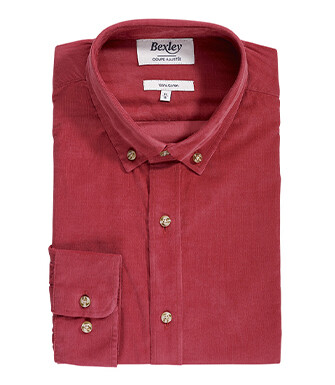 Chemise en velours Corail Foncé - WAYNE