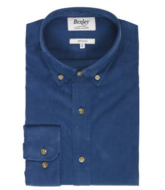 Chemise en velours Bleu denim - WAYNE
