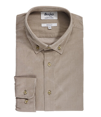 Chemise en velours Taupe Clair - WAYNE