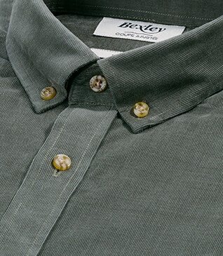 Chemise en velours Vert Tilleul - WAYNE