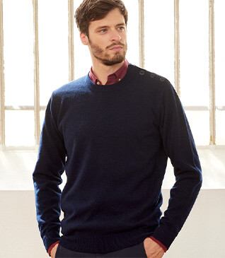 Pull marin homme laine Bleu Marine - KONNOR
