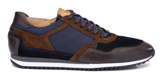 Sneakers homme Chocolat et Velours Marine - CORUNNA
