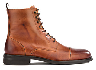 Derby boots homme à lacets Châtaigne patiné - ENFIELD II GOMME CITY