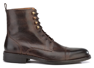 Derby boots homme à lacets Chocolat patiné - ENFIELD II GOMME CITY