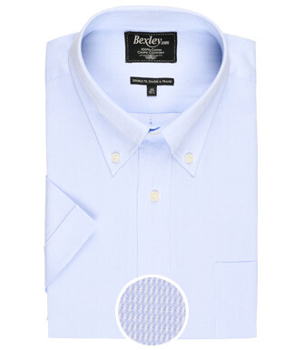 Chemise coton bleu pâle - Col américain - PATRICK MC