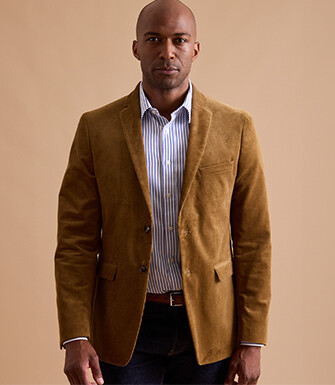 Blazer homme velours côtelé lavé Camel - LÉONTILDE