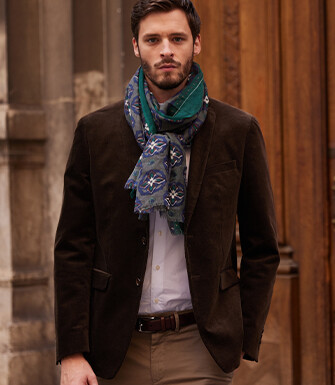 Blazer homme velours côtelé lavé Brun - LÉONTILDE 