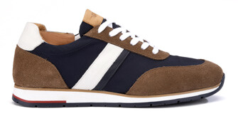 Sneakers homme Velours Taupe et Navy - MARKWOOD