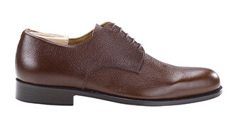 Derbies homme Châtaigne grainé semelle cuir - DOVER