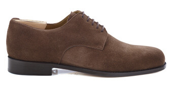 Derbies homme Velours havane semelle cuir - DOVER