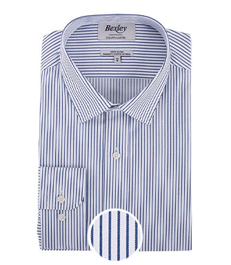 Chemise homme à rayures bleues - GEOFFROY