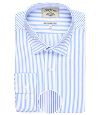 Chemise blanche à rayures bleues - GEOFFROY